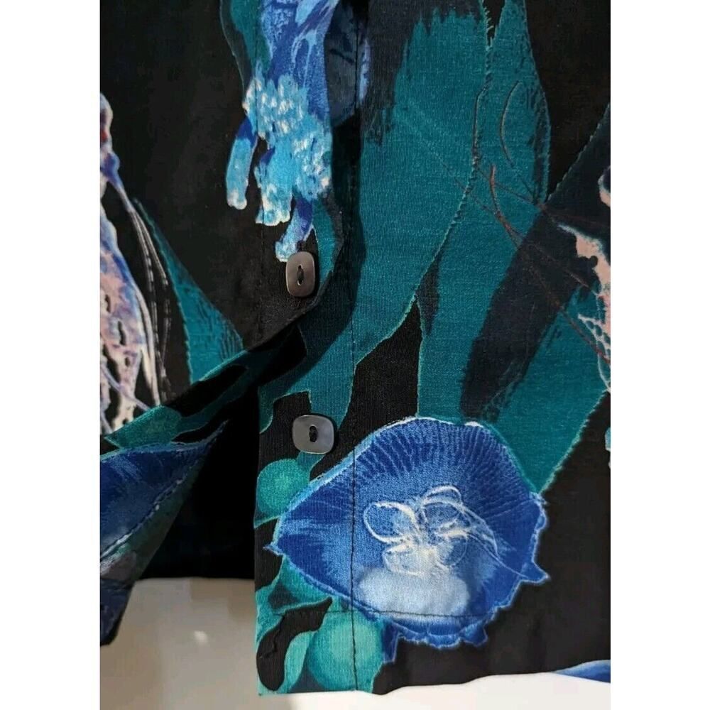 Via Ripatti Designs Jellyfish Button Down Shirt Mens Multicolored Polyester u - Picture 4 of 9